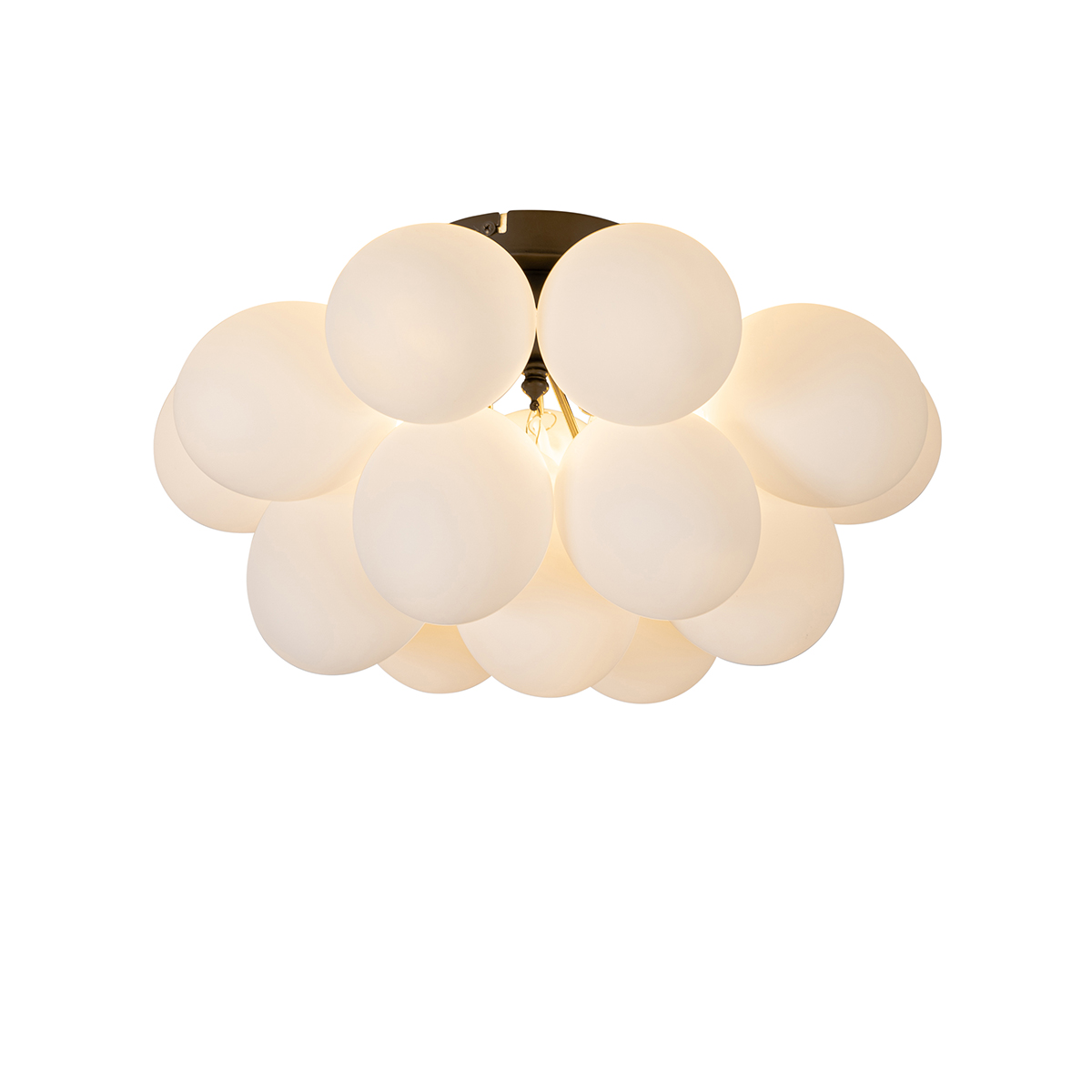 Smart plafondlamp zwart met opaal glas 4-lichts incl. 4 Wifi G9 - Uvas