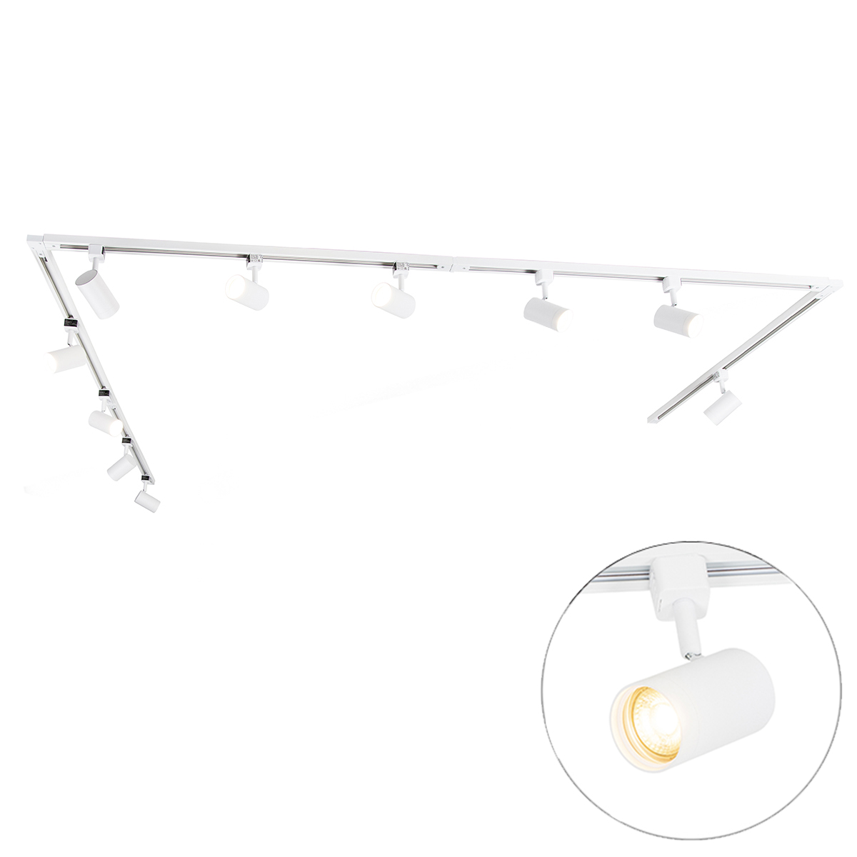 Smart railsysteem met 10 spots wit 1-fase incl. 10 Wifi GU10 50mm - Iconic Jeana