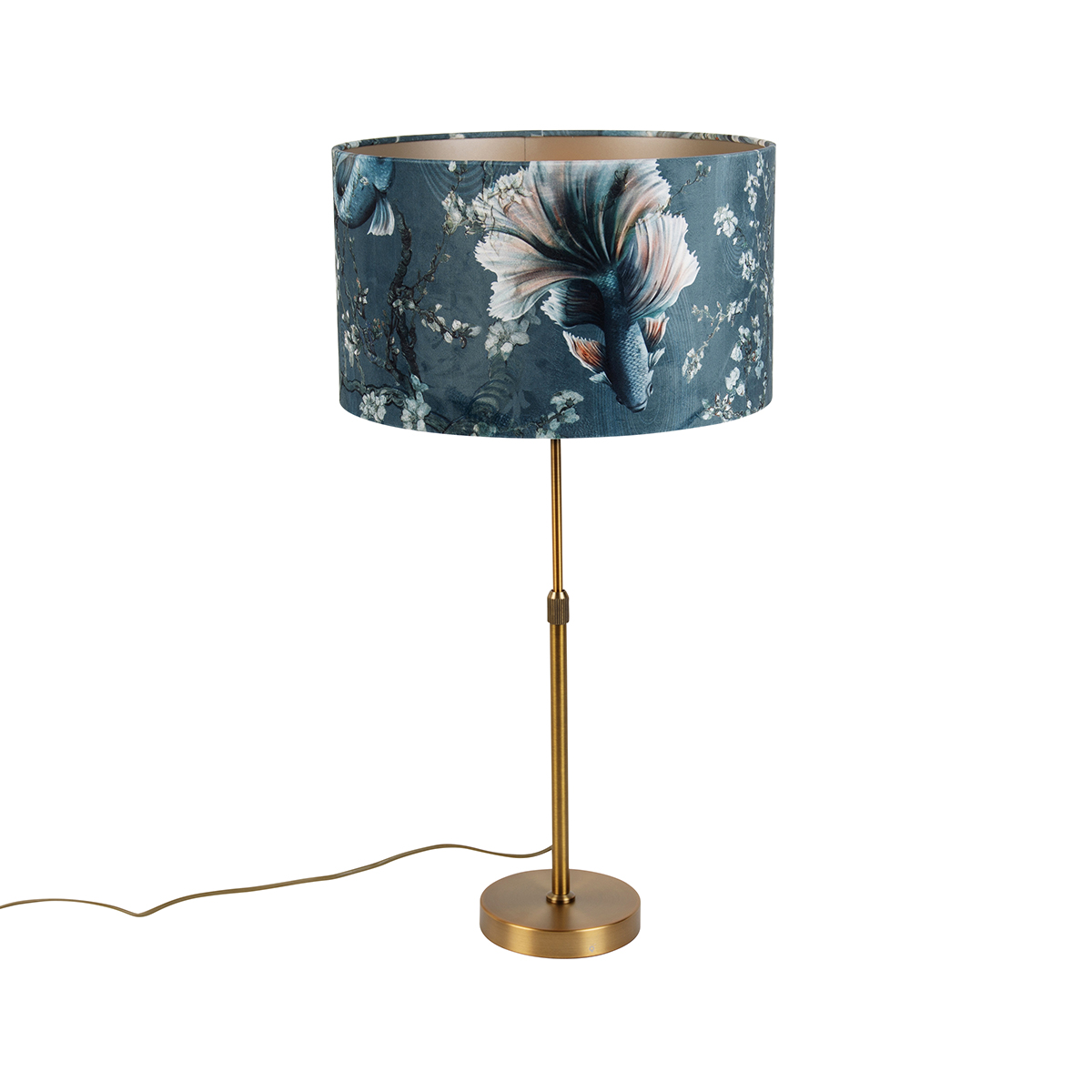 Stolní lampa bronzová ssametovým stínítkem Ryba 35cm - Parte