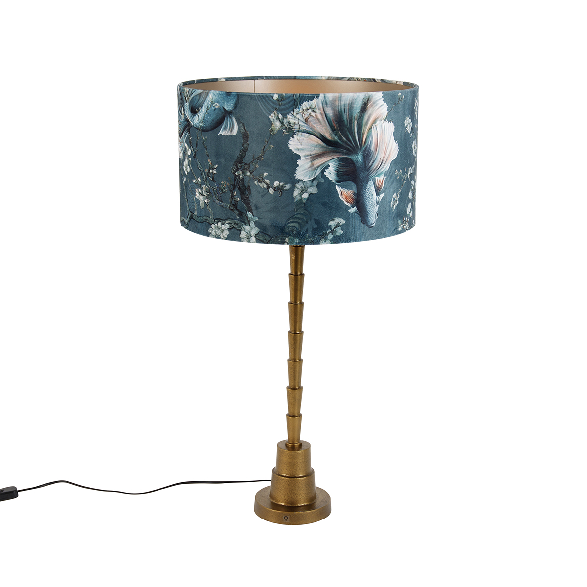 Stolní lampa bronzová ssametovým stínítkem Ryba 35cm - Pisos