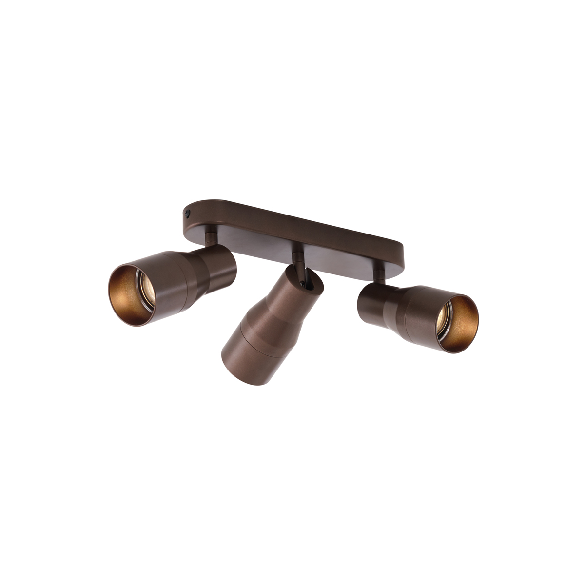 Zakulacené stropní bodové svítidlo tmavě bronzové GU10 50 mm 3-světlo - Stanley