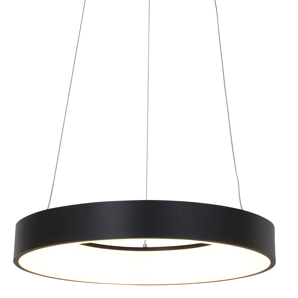 Designové závěsné svítidlo černé včetně stmívatelné LED - Ringlede