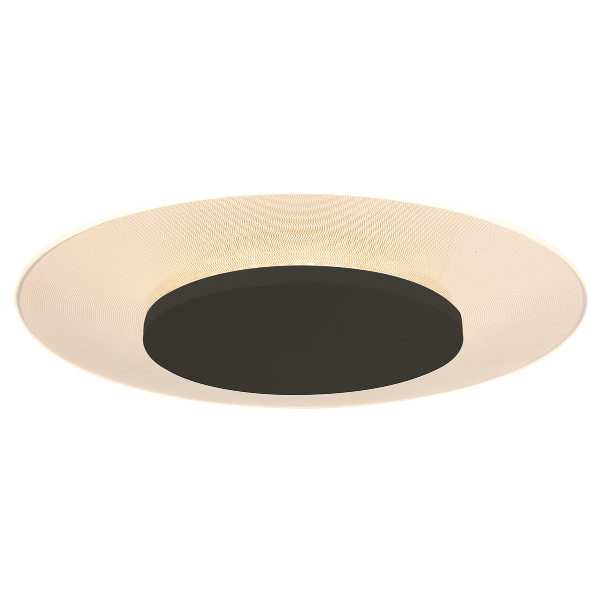 Moderne plafondlamp wit met zwart 42cm incl. LED - Lido