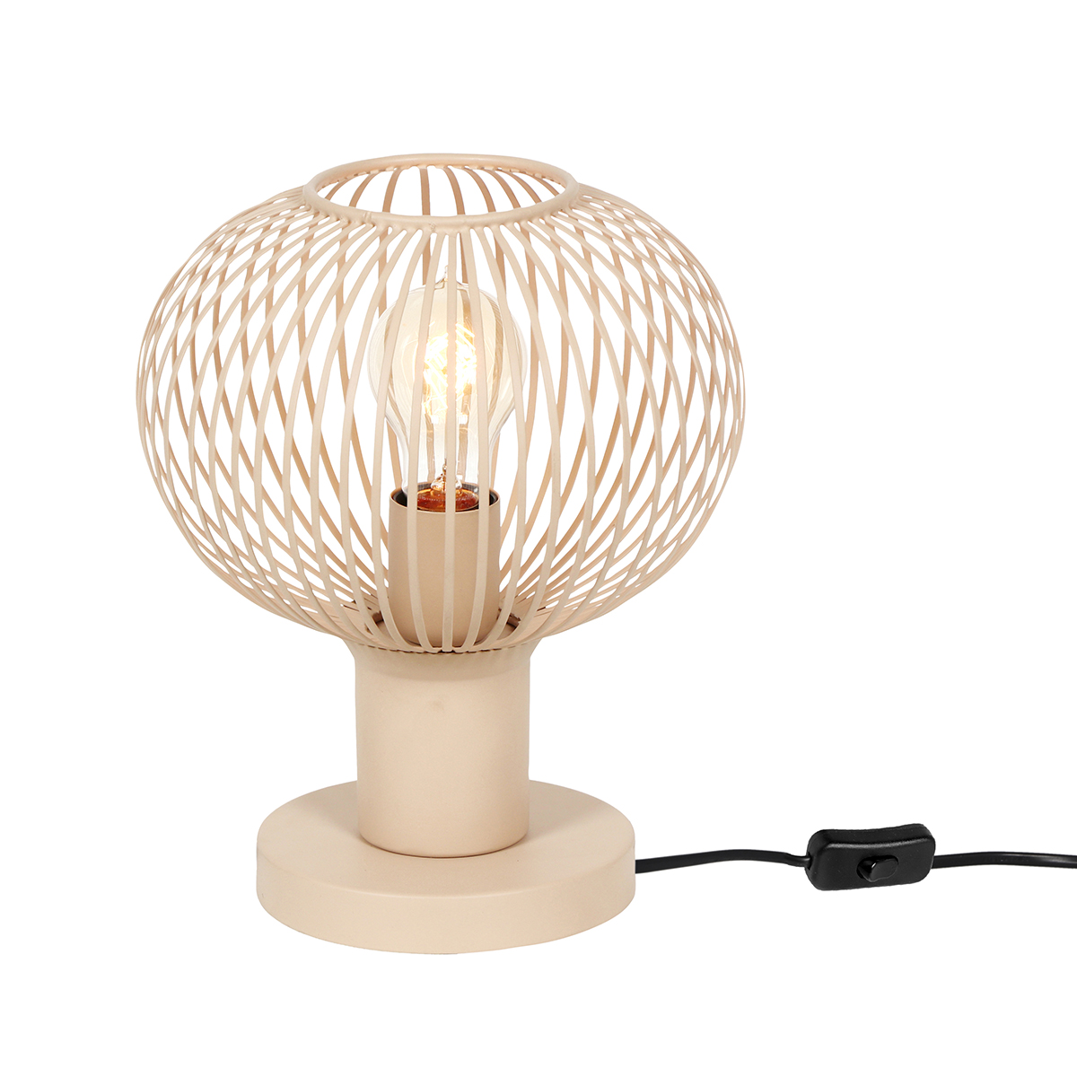 Moderní drátěná stolní lampa béžová 23 cm - Gila