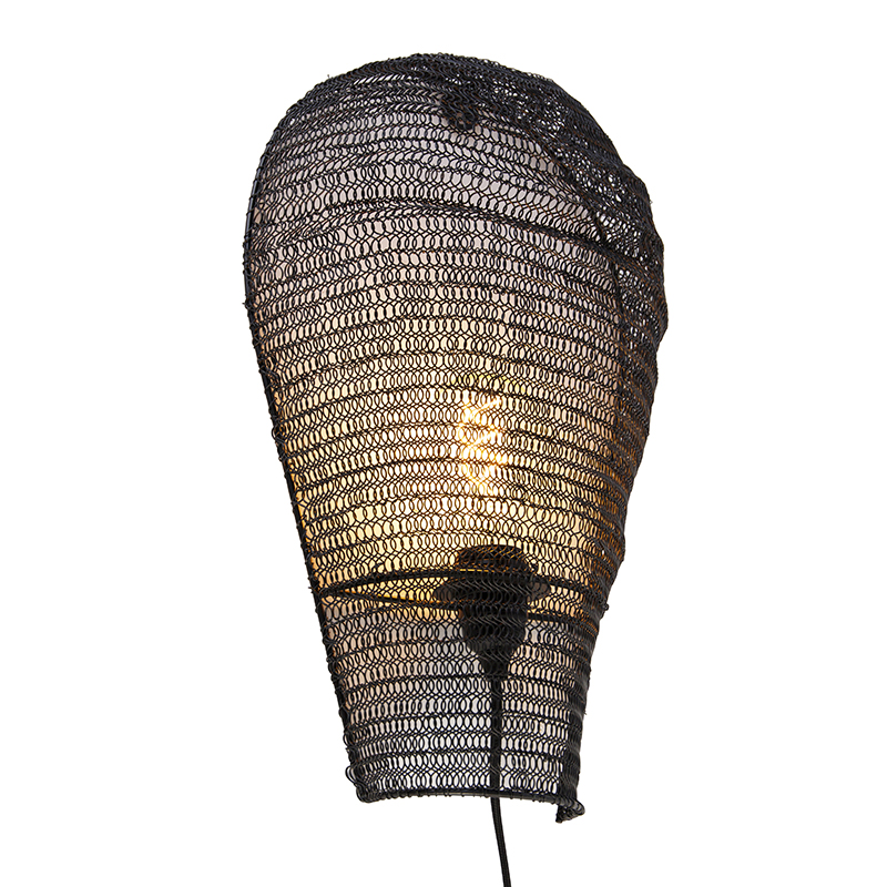 Orientální nástěnná lampa černá 45 cm - Nidum