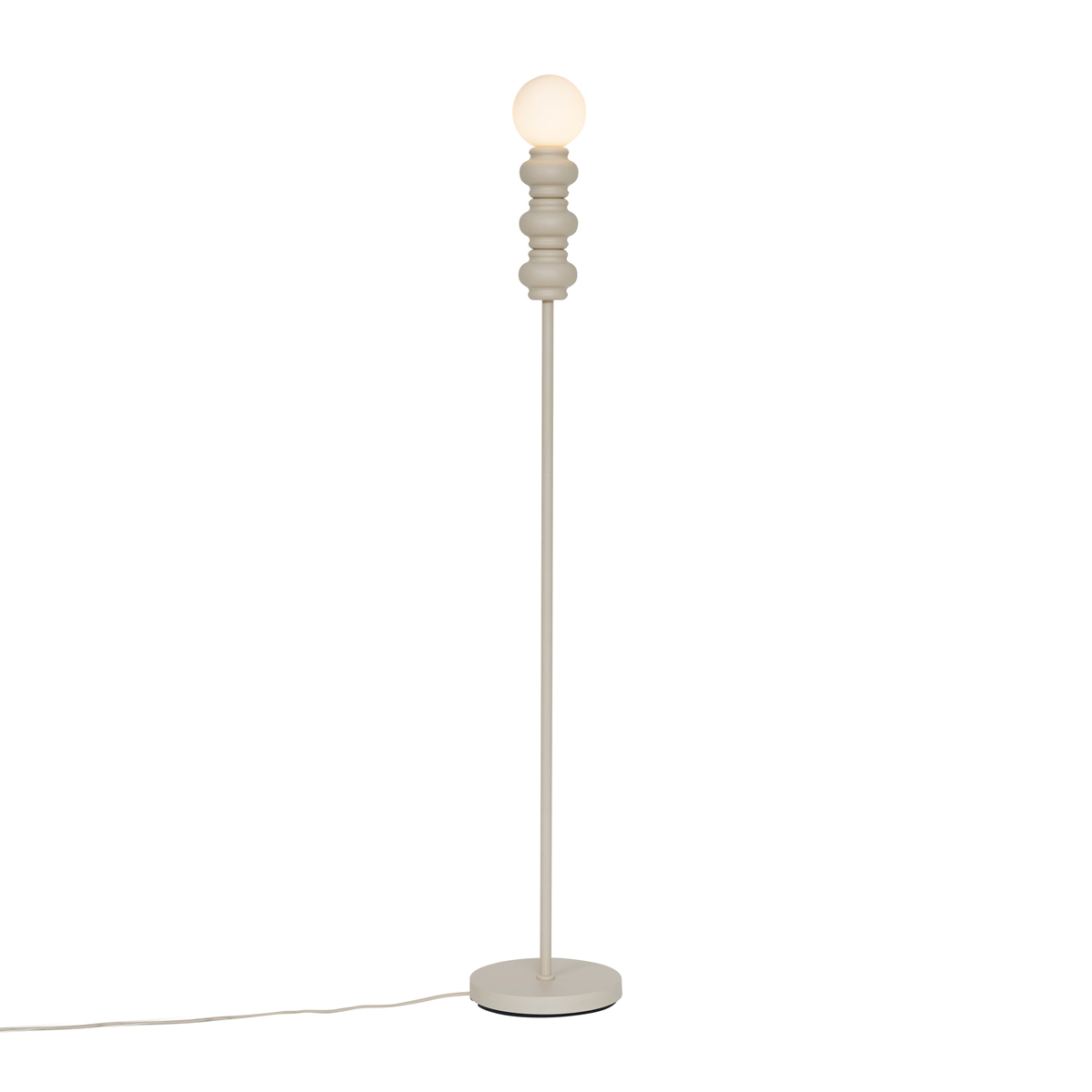 Retro stojací lampa béžová s matným sklem - Fedde