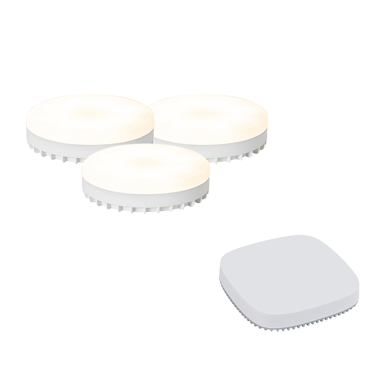 Set van 3 smart GX53 dimbare LED lamp RGB 9W 806LM 2700K-6500K incl. Zigbee Smart Hub