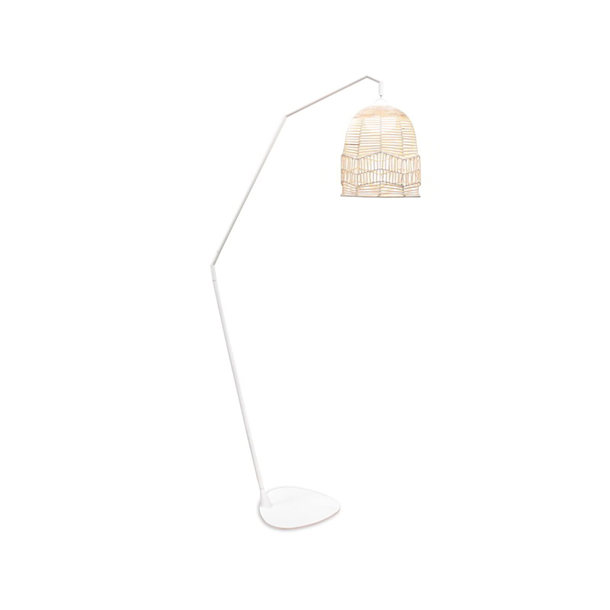 Venkovní stojací lampa bílá včetně dobíjecího LED IP54 s dálkovým ovládáním - Santorini
