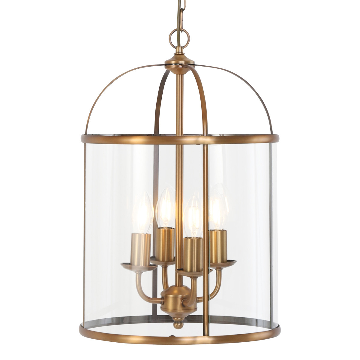 Vintage Pendant Lamp Bronze with Clear Glass 4-Lights - Pimpernel