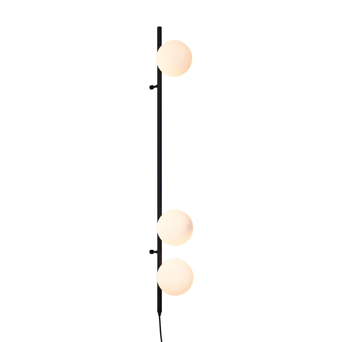 Designová nástěnná lampa černá s matným sklem 3-světla - Vertical