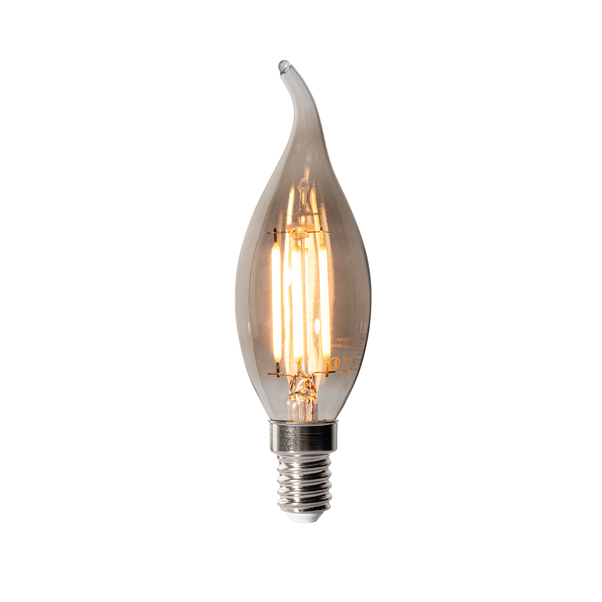 E14 stmívatelná LED žárovka BXS35 kouřová 4W 300 lm 2200K
