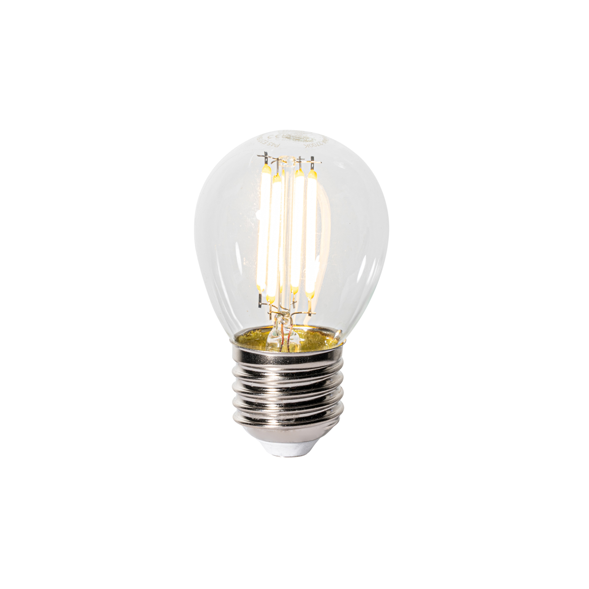 E27 3-stupňová stmívatelná LED žárovka P45 čiré sklo 5W 470 lm 2700K