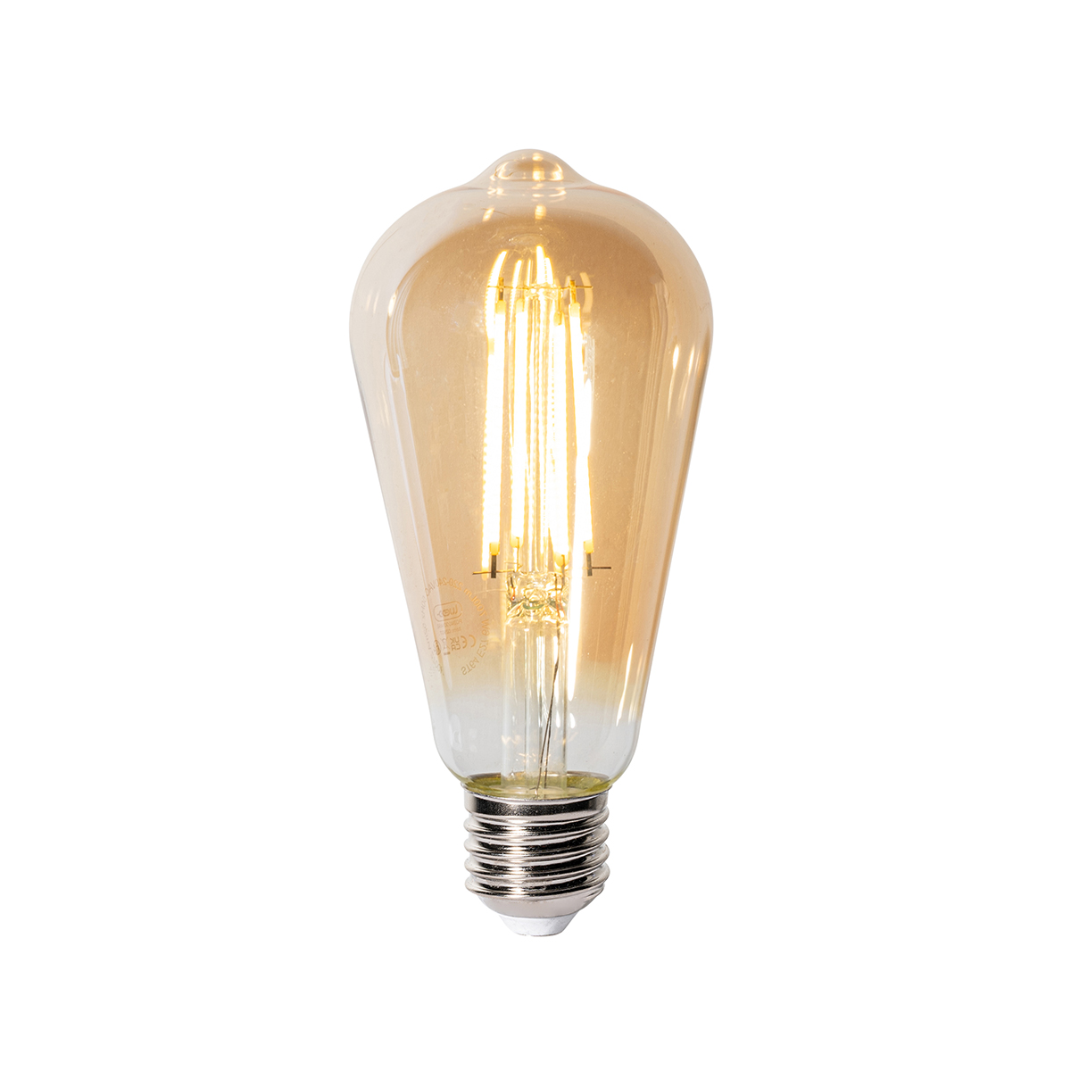 E27 3-stupňová stmívatelná LED žárovka ST64 zlatá 6W 700 lm 2700K