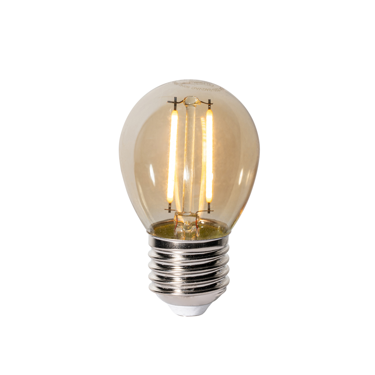 E27 stmívatelná LED žárovka P45 zlatá 3W 250 lm 2200K