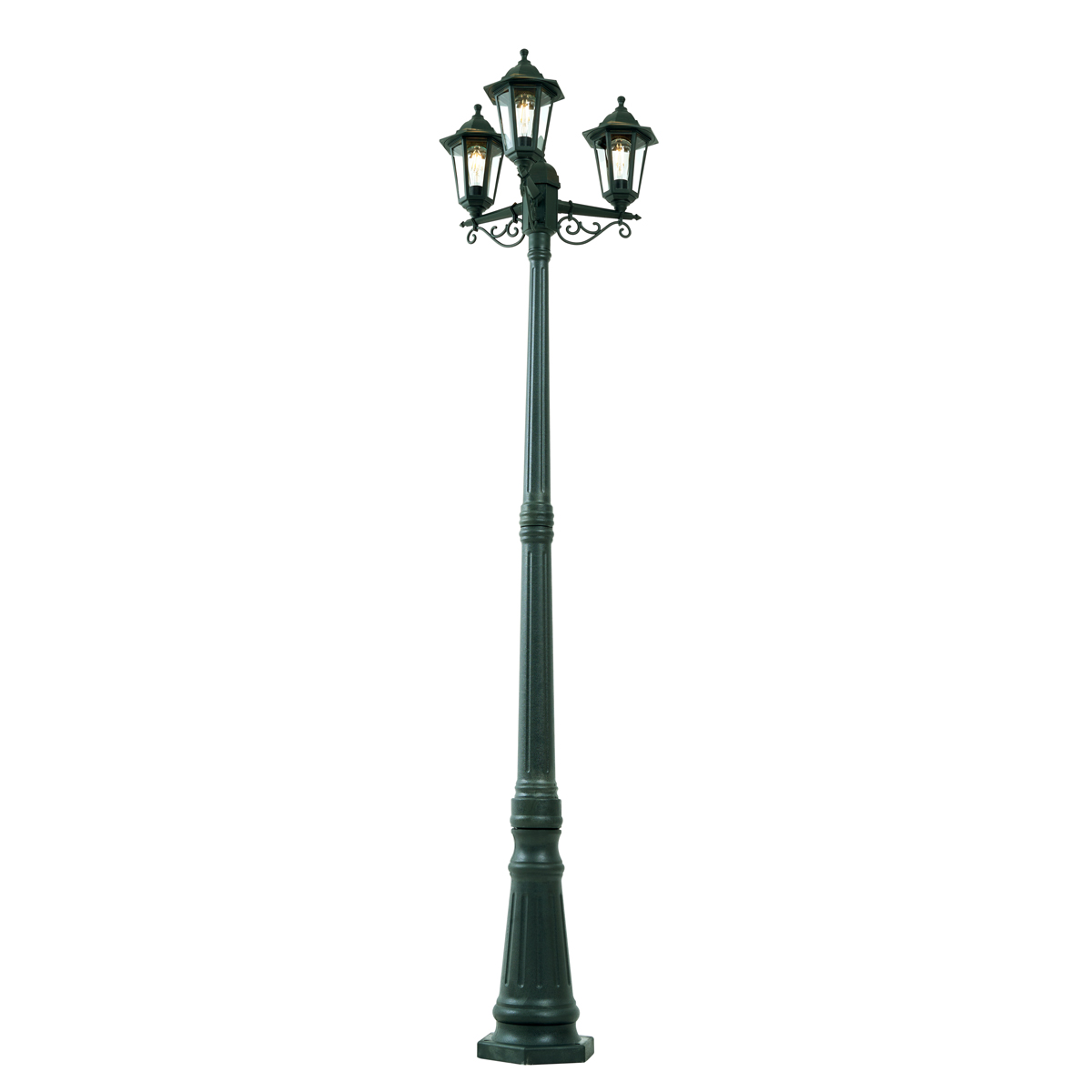 Klasická venkovní lucerna tmavě zelená 217 cm 3-světla IP44 - New Haven