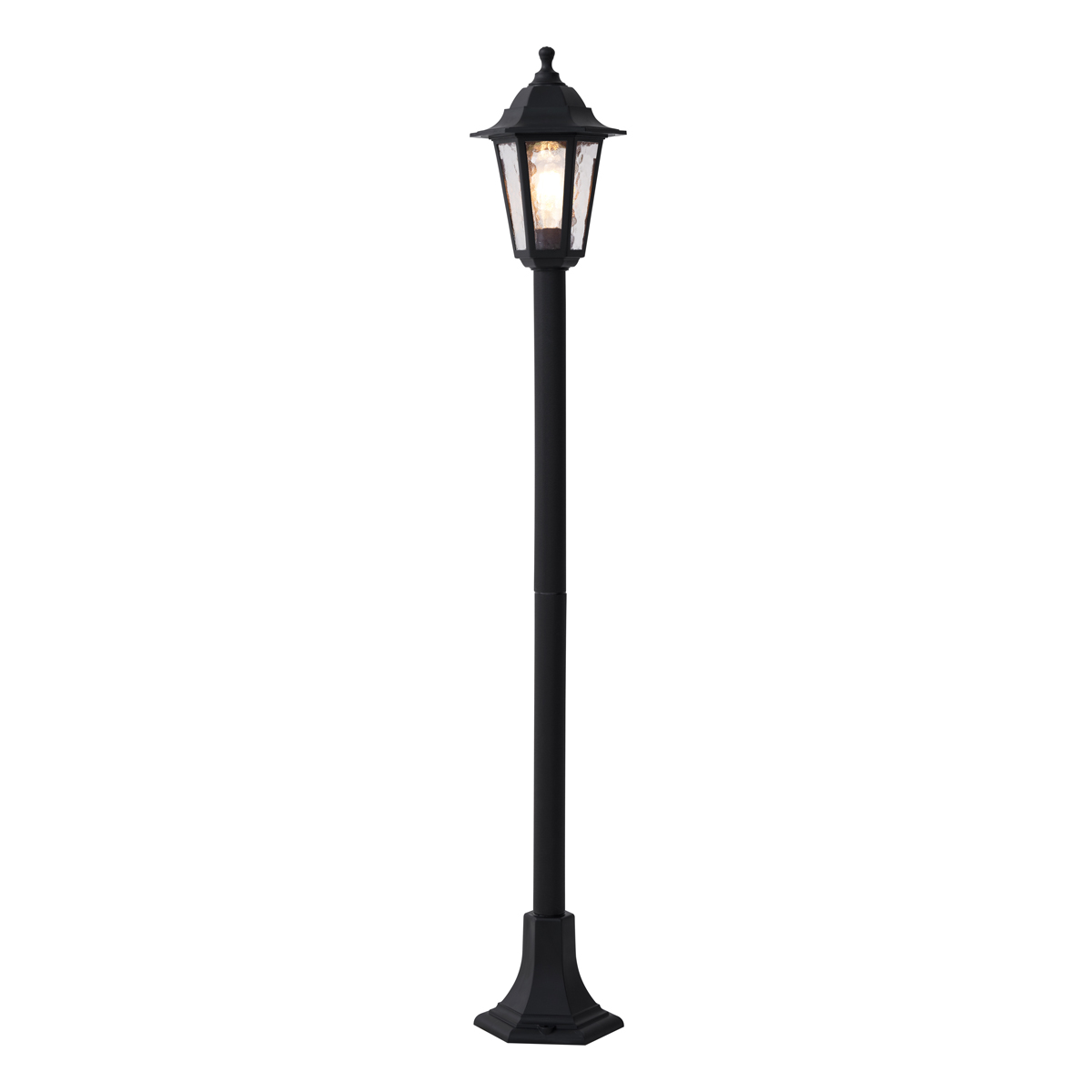 Klasické venkovní sloupkové svítidlo černé 122 cm IP44 - New Haven Hammered