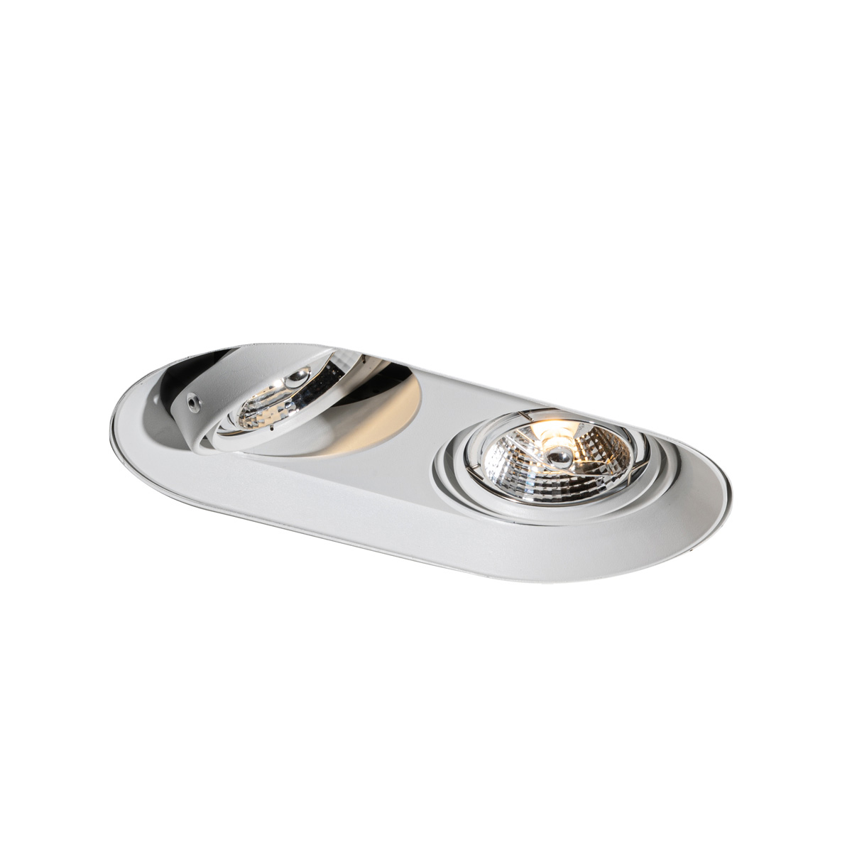 Kulaté zapuštěné bodové svítidlo bílé GU10 70 mm 2-světlo - Hubs