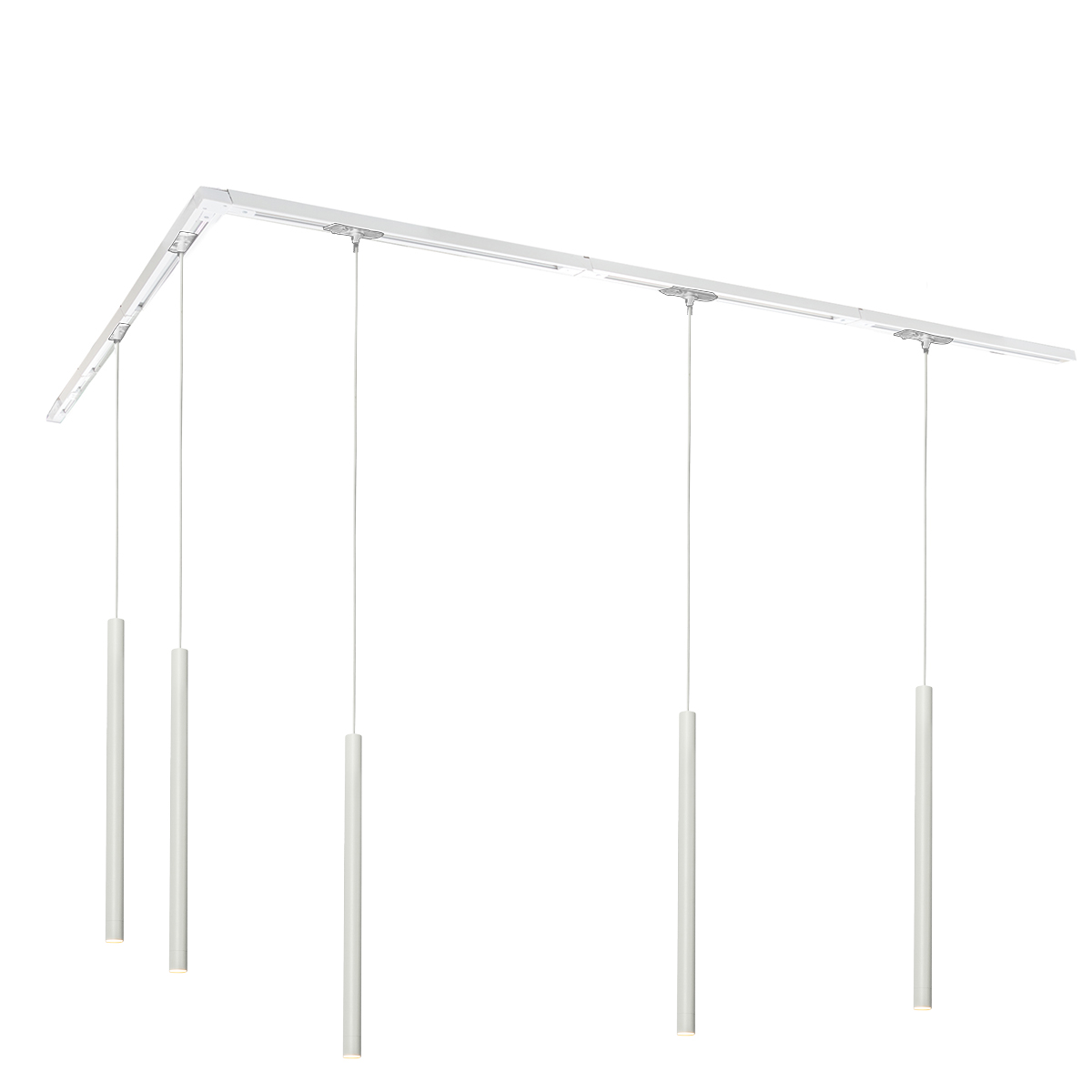 Moderní kolejnicový systém s 5 závěsnými světly bílý 1-fázový - Iconic Frini