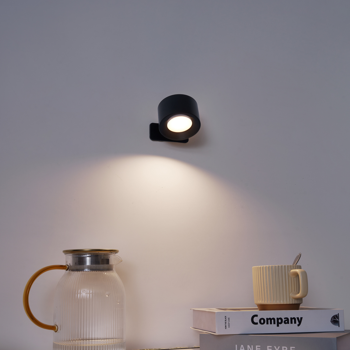 Moderní nástěnné svítidlo černé vč. dobíjecí LED - Bright