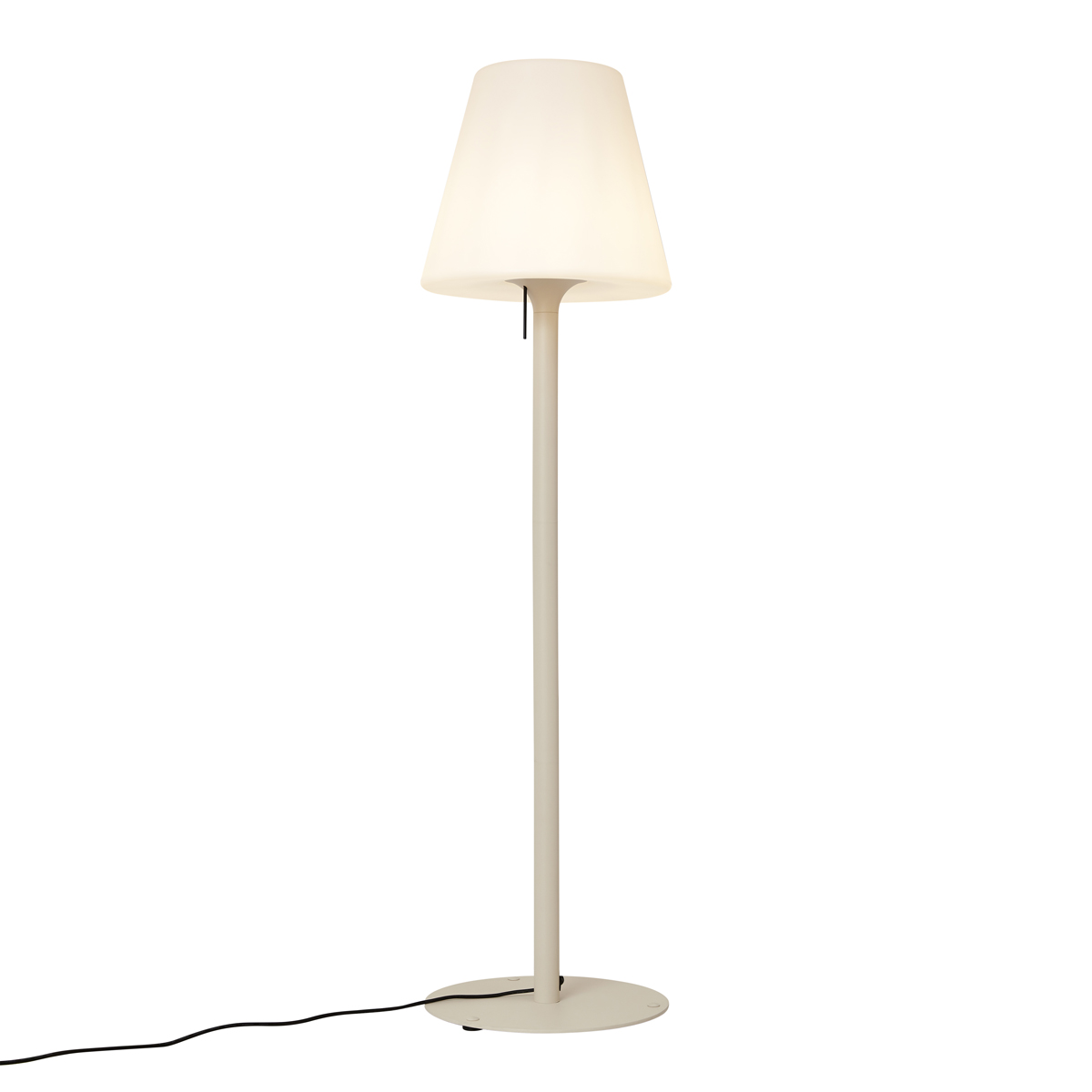 Moderní venkovní stojací lampa béžová s bílým stínidlem IP44 - Big Virginia