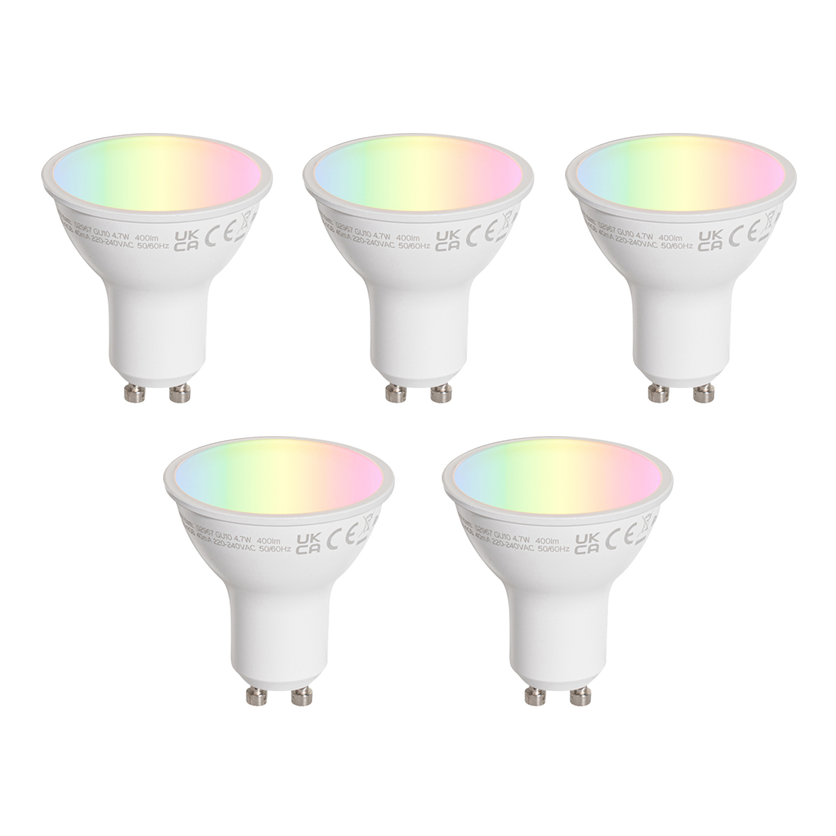 Set van 5 GU10 50mm LED lampen helder 4.7W 400 lm 2200-2400K