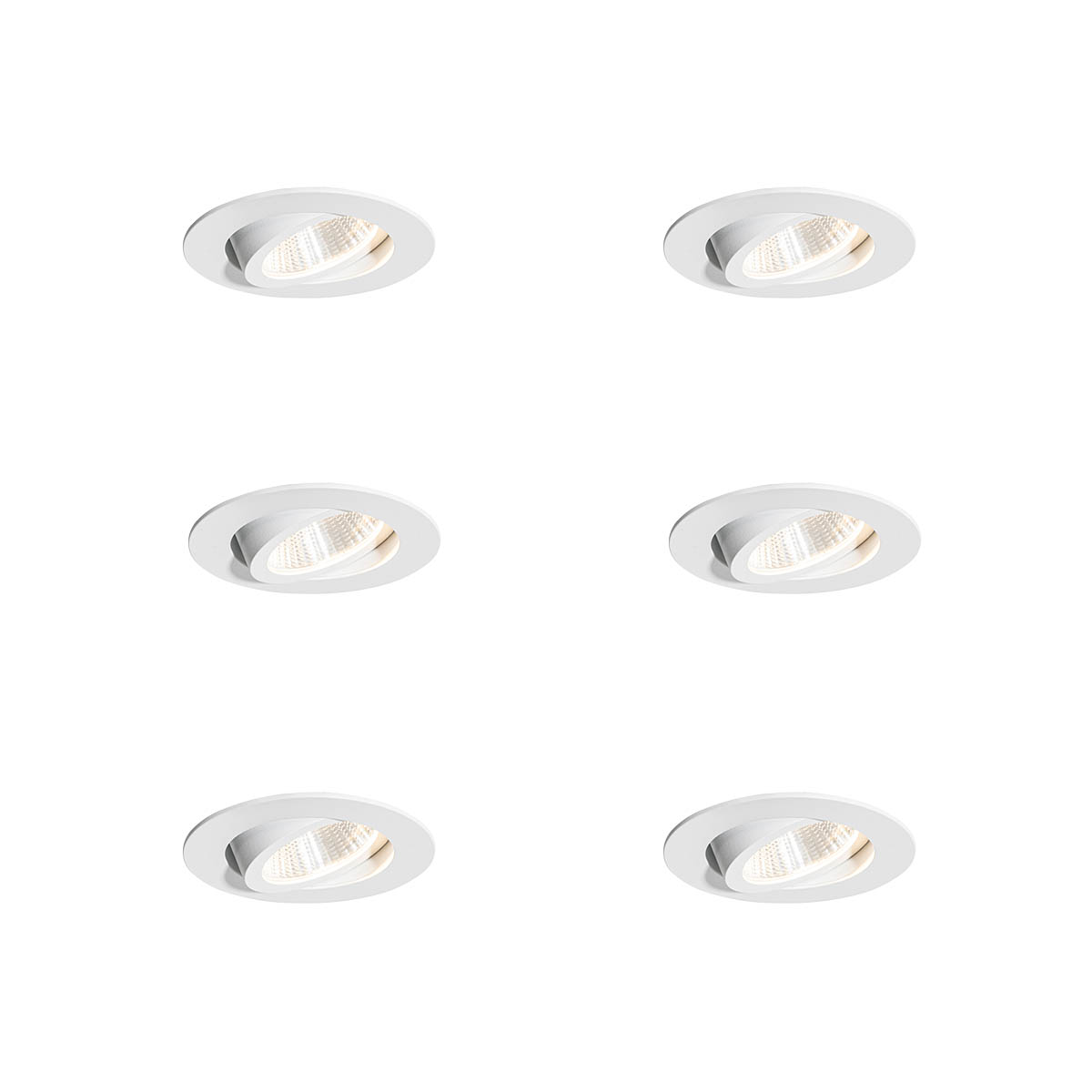 Set van 6 inbouwspots wit 6