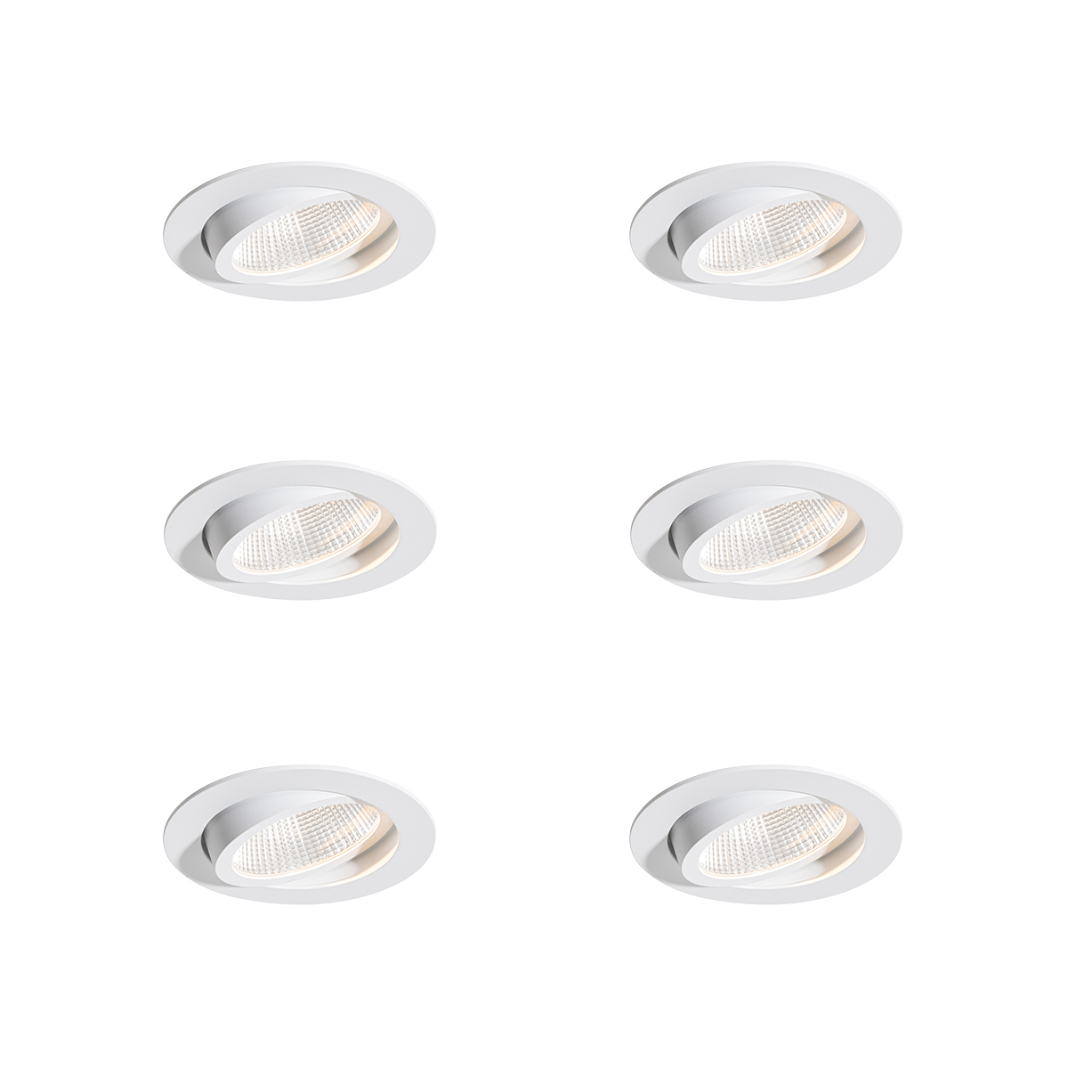 Set van 6 inbouwspots wit 9