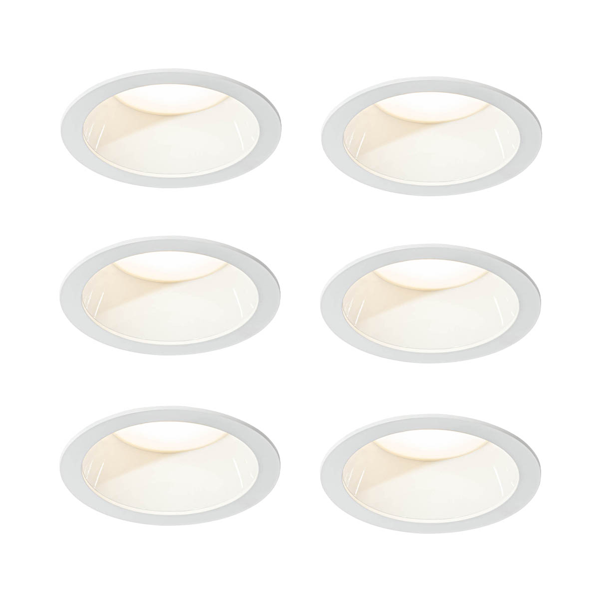 Set van 6 inbouwspots wit incl. LED 3000K-5000K - Elias