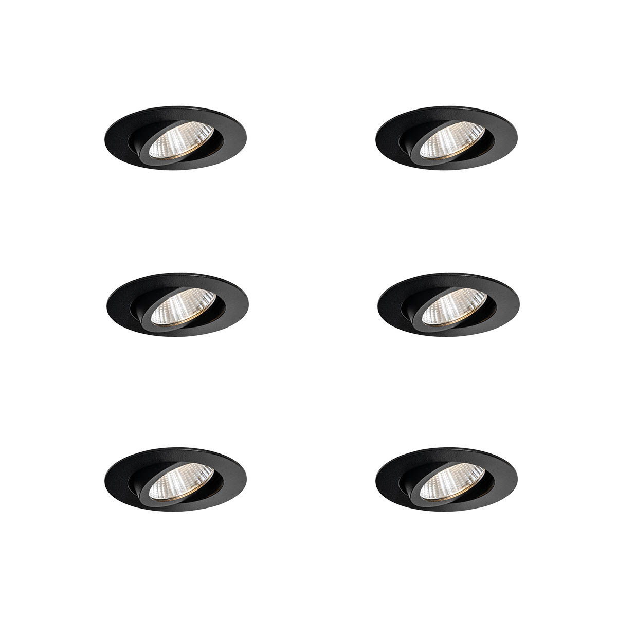 Set van 6 inbouwspots zwart 6