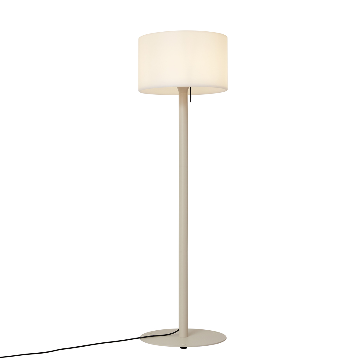 Skandinávská venkovní stojací lampa béžová s bílým stínidlem IP44 - Mississippi