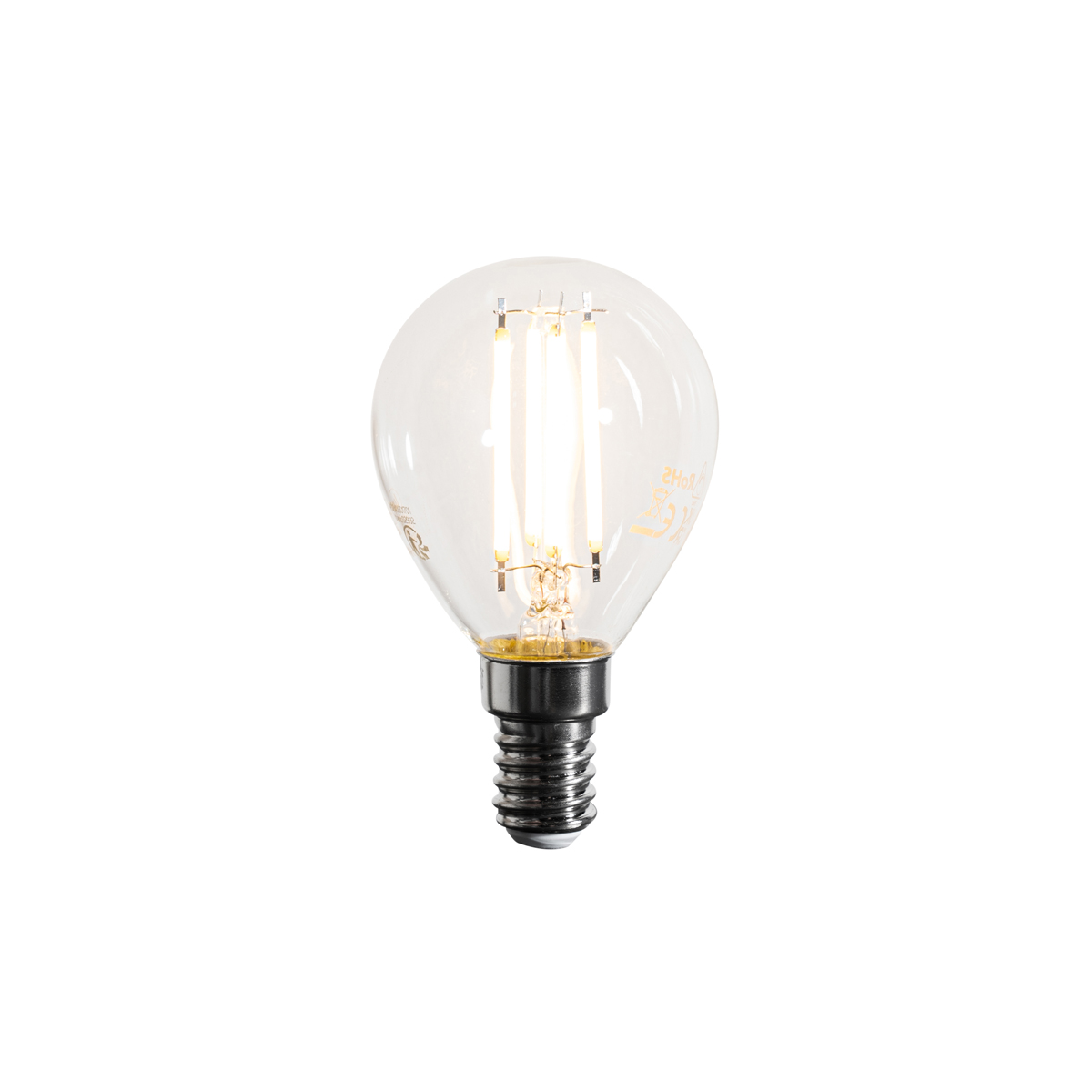 Stmívatelné LED vláknové žárovky E14 G45 čiré 4W 470lm 2700K