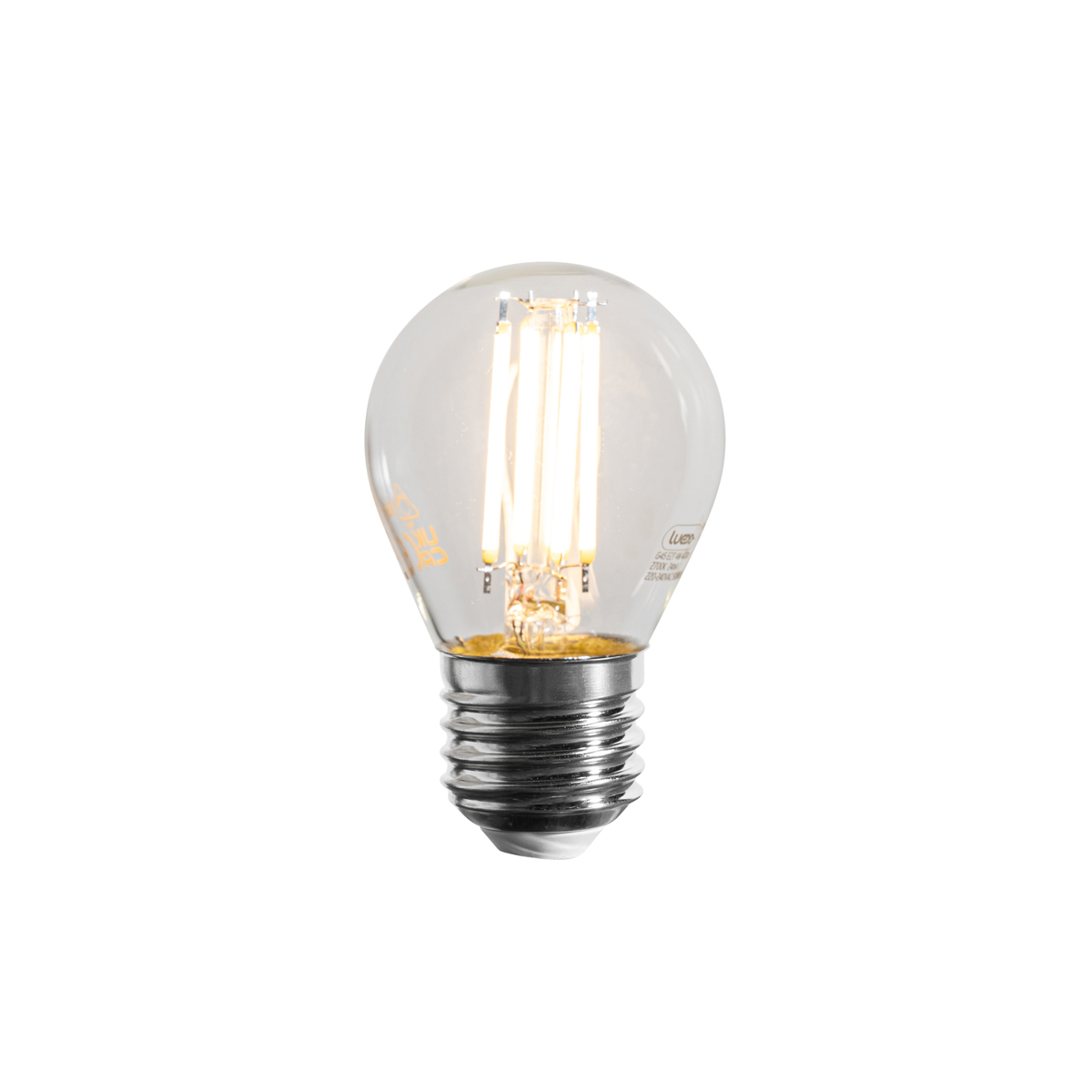 Stmívatelné LED vláknové žárovky E27 G45 čiré 4W 470lm 2700K