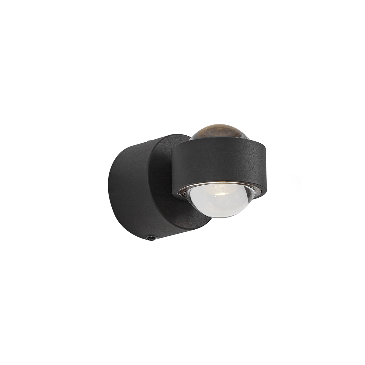 Designová nástěnná lampa černá vč. LED IP44 - Lens