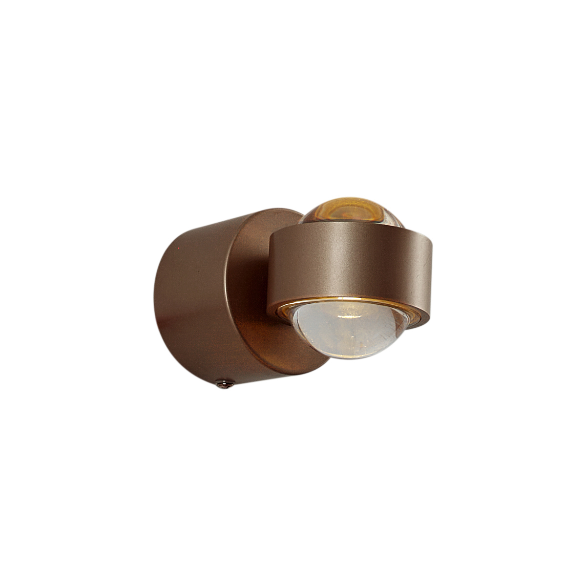 Designová nástěnná lampa tmavě bronzová vč. LED IP44 - Lens
