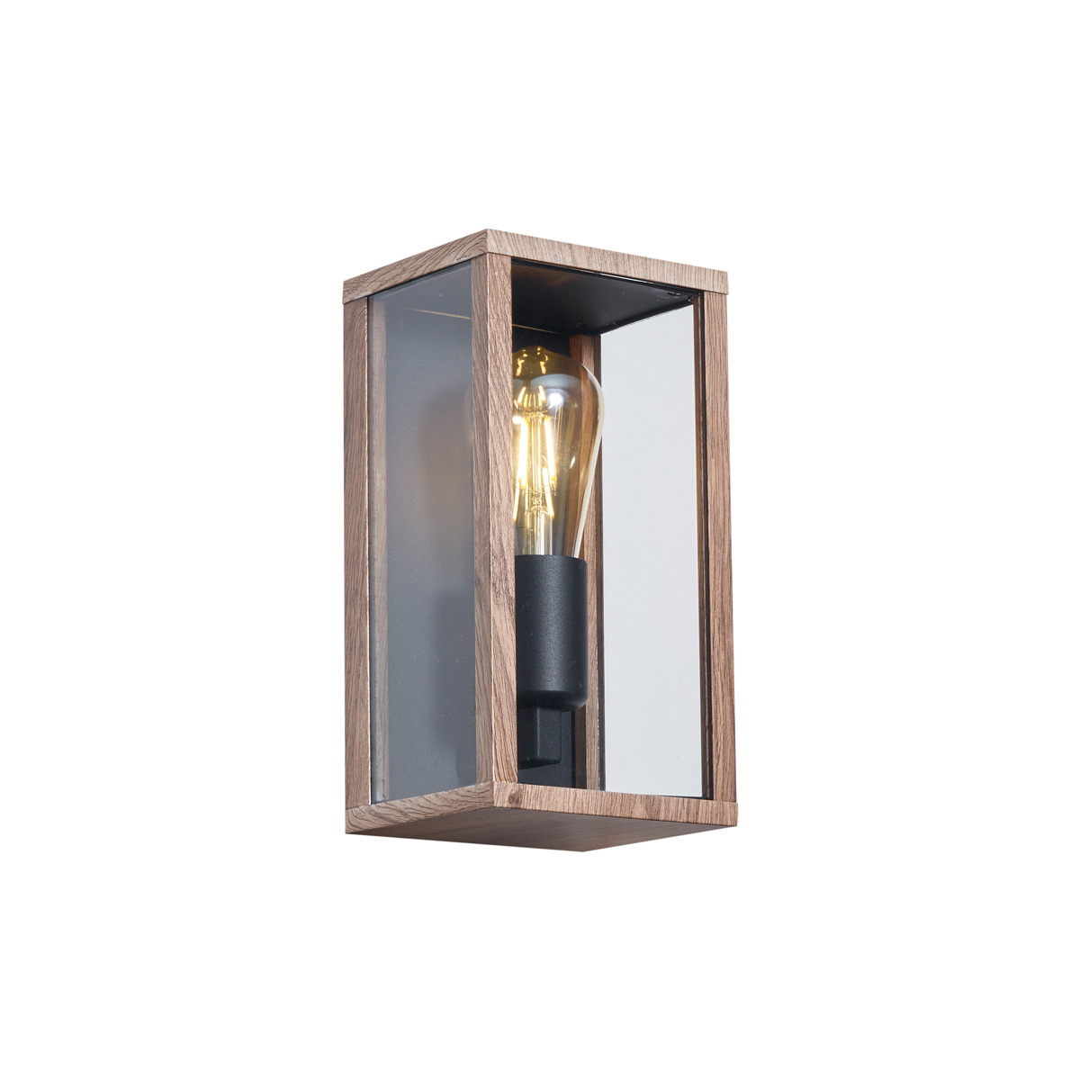 Průmyslové nástěnné svítidlo s dřevěným potiskem 26 cm IP44 - Charlois