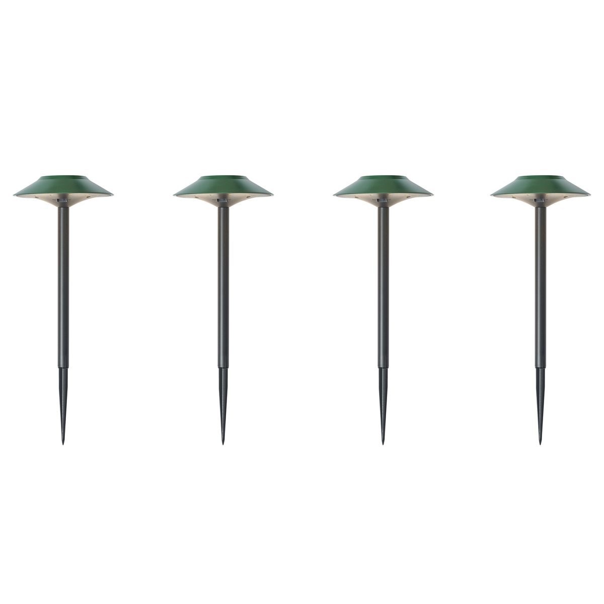 Sada 4 zelených bodových světel včetně LED IP44 solárních - Mushroom