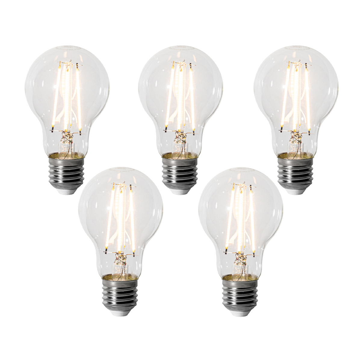 Sada 5 ks E27 dimbare LED lamp A60 6W 500 lm 2200K