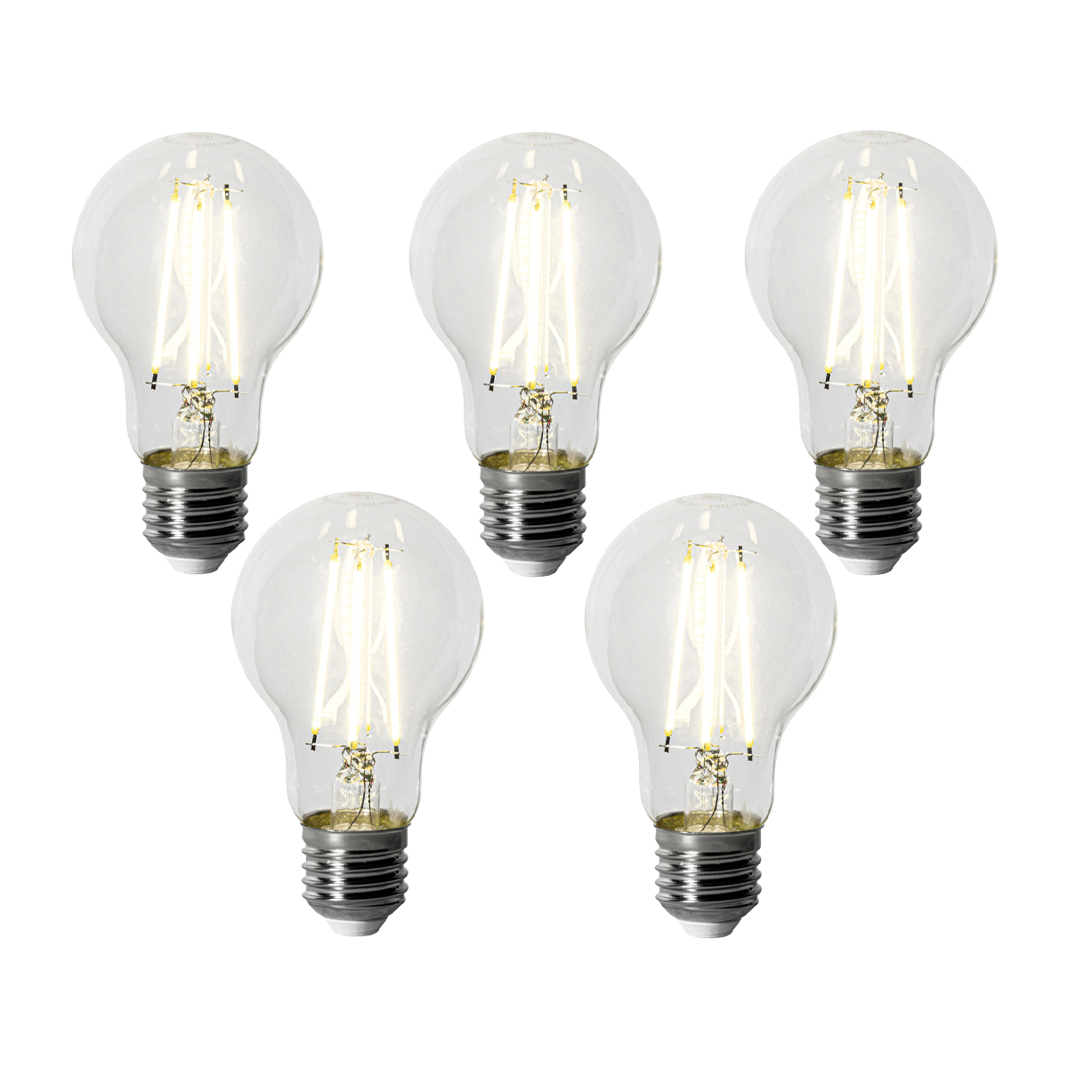 Sada 5 ks E27 dimbare LED lamp A60 6W 500 lm 4000K
