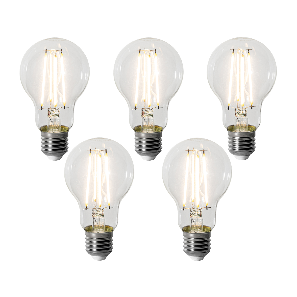 Sada 5 ks E27 dimbare LED lamp A60 8W 900 lm 3000K