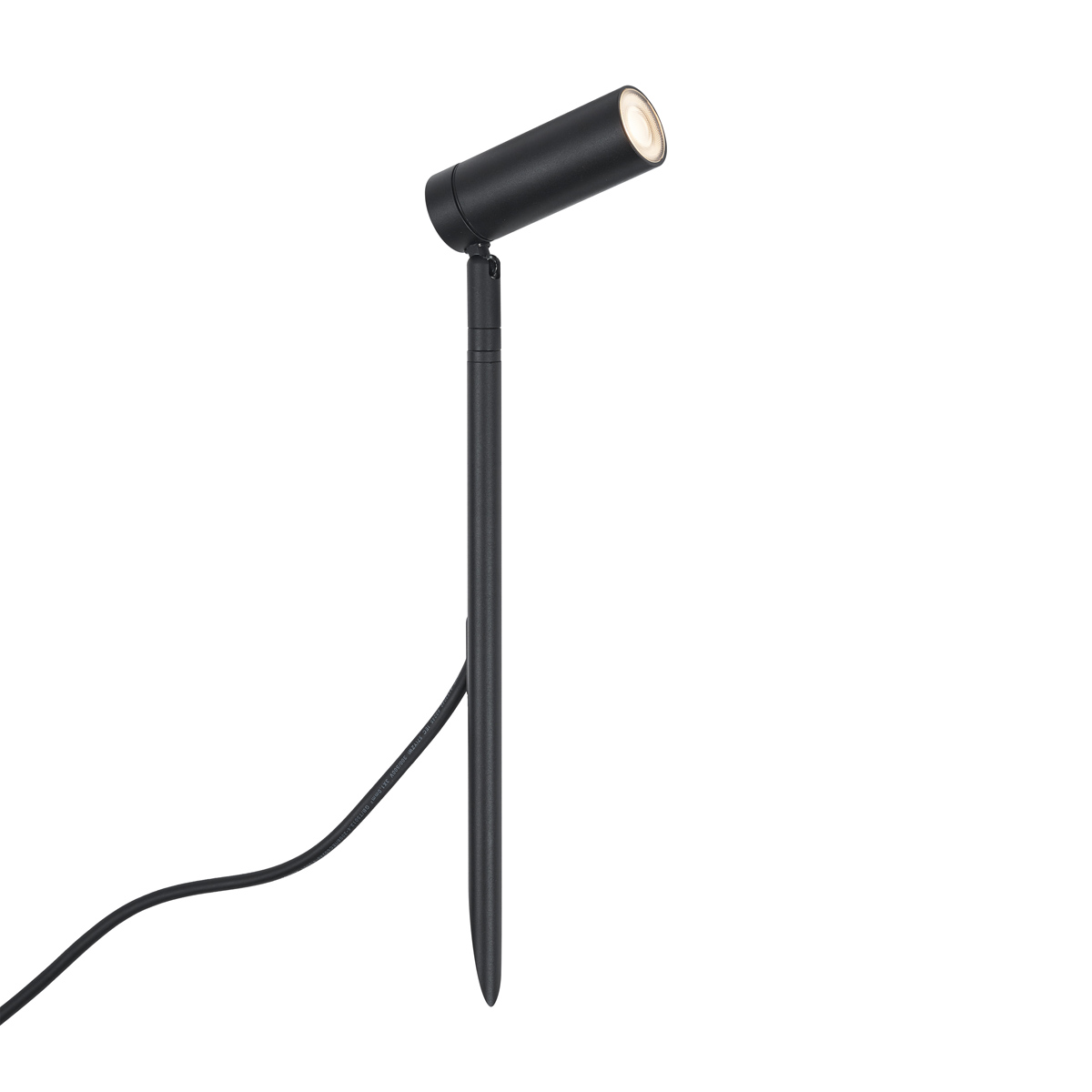 Bodové světlo se zemním hrotem černé 40 cm vč. LED nastavitelné IP65 vč. kabelu a zástrčky - Carl