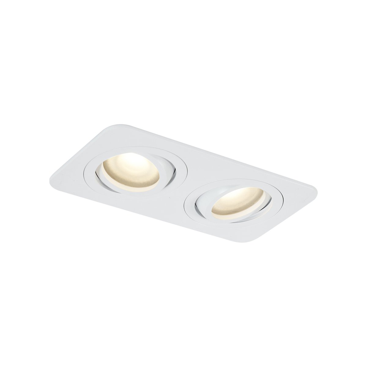 Kulaté zapuštěné bodové svítidlo bílé GU10 50mm otočné a naklápěcí IP44 2-světla - Alberto