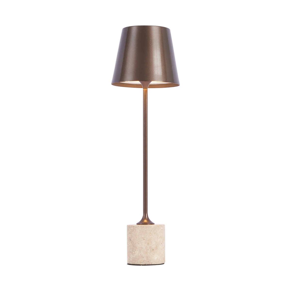 Moderní stolní lampa tmavě bronzová 37 cm vč. LED stmívatelná IP54 dobíjecí - Topi