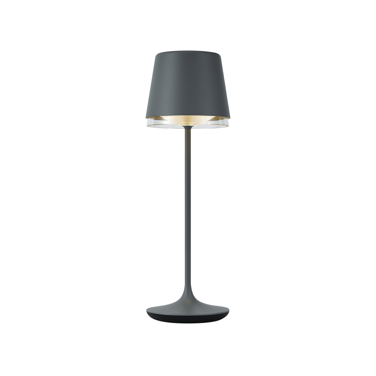 Stolní lampa tmavě šedá vč. LED IP65 dobíjecí s nabíjecí stanicí - Bass