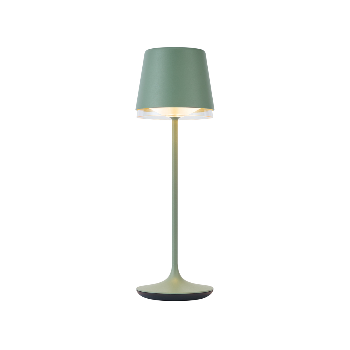 Stolní lampa zelená vč. LED IP65 dobíjecí s nabíjecí stanicí - Bass